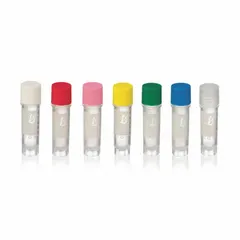 Cryogenic Vial, Polypropylene, 2 mL, Green, 12 mm Body Dia, Sterile, Self-Standing, External Thread