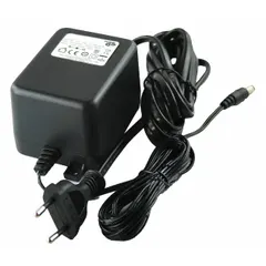 This DC output power supply converts 230V AC input to 15V DC at 1 A. It features an unregulated output, a European country plug, and a negative inside polarity output plug with a tip size of 2.1 x 5.5 x 10 mm. Suitable for powering or charging devices that require a 15V DC supply where regulated output is not critical.