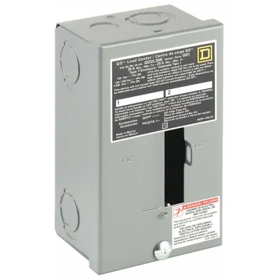 SQUARE D Load Center: 30 A Amps, 120/240V AC, 2 Spaces, 10kA, 0 Max. No. of Tandem Breakers - Square D QO - Main Lug Load Centers