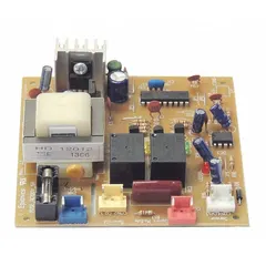 This printed circuit board is a replacement control component for HVACR systems. It manages electrical functions in heating, ventilation, air conditioning, and refrigeration equipment, supporting operation of compressors, fans, and safety circuits.