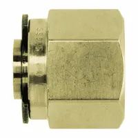 This brass compression fitting plug is designed for 3/8 in OD tubing. It features a double-ferrule design and is supplied clean and bagged for use in tube systems requiring a leak-proof seal. Compatible with Parker fitting brands