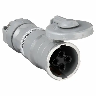 HUBBELL Pin and Sleeve Connector: Gray, 250V DC/600V AC, Three Phase, 60 A, 4 Pole - Hazardous Location Connectors