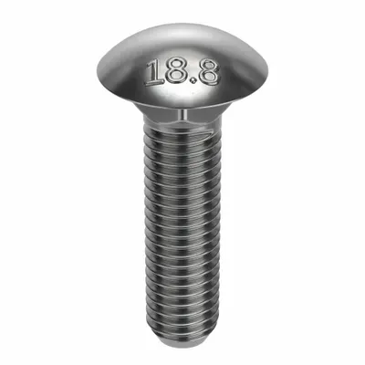 FOREVERBOLT Carriage Bolt: Square Neck, 1/2"-13 Thread Size, 1 in lg, Stainless Steel - 18-8 Stainless Steel Square Neck Carriage Bolts