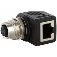 MURRELEKTRONIK Adapter: M12 Female Straight x RJ 45 Female Right Angle, PUR, IP20/IP68, 4 Pins (MPN 7000-44681-0000000)