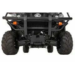 This UTV mount is a required component for attaching a snowplow system to compatible Polaris 500/750 UTVs. It includes the necessary hardware for installation. Commonly used for winter maintenance on vehicles in agricultural, construction, and municipal settings.