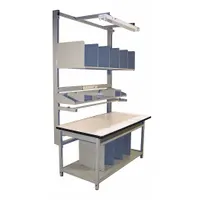 Workstation: 750 lb Wt Capacity, 30 in Min Tabletop Ht, 36 in Max Tabletop Ht, Laminate, Gray (MPN BIB5)