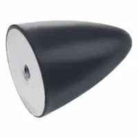Conical vibration-isolating mount with a natural rubber body. Female x non-threaded style for use in reducing transmitted vibration from rotating or reciprocating equipment. Suitable for pumps, compressors, and general machinery