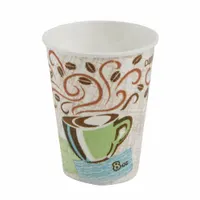 DIXIE Disposable Hot Cup: 8 oz Capacity, White, Paper, Unwrapped, Coffee Haze, 1,000 PK (MPN 5338CD)