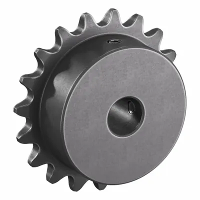 TSUBAKI Single Strand Sprocket: 35, For 3/8 in Chain Pitch, 1/2 in Bore Dia, 19 Teeth - Size 35 Fixed-Bore Roller Chain Sprockets