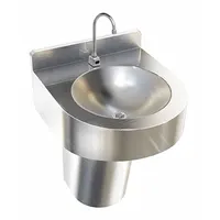 JUST MANUFACTURING Bathroom Sink: Institutional Group, Silver, Stainless Steel, Sensor, Single Hole (MPN WHLE14S-J)