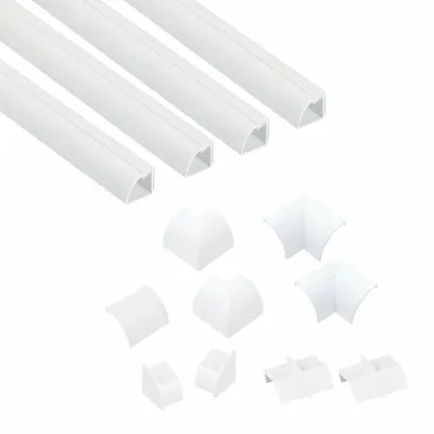 D-LINE Hinge and Click Lock: Quarter Round, 7/8 in Wd, 7/8 in Ht, 60 in Lg, Plastic - Half- & Quarter-Round Cable Concealer Strips