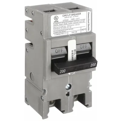 ZINSCO Miniature Circuit Breaker: 200 A Amps, 120/240V AC, 3 in Wd, 10kA at 120/240V AC - Zinsco Miniature Circuit Breakers