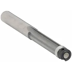 Carbide flush-trim profile router bit with 1/4 in cutter diameter and 1 in length of cut. Designed for edge-trimming and pattern-following tasks in woodworking, such as trimming laminate, veneer, or solid wood flush with a substrate. Suitable for handheld routers or router tables.
