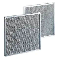 Replacement filter for cooling units used in electrical enclosures. Constructed of aluminum. Overall dimensions: 6.61 in height, 9.02 in width, 0.31 in depth. Helps maintain airflow and protect internal components from airborne particles.