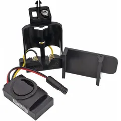 Plastic control module kit for E-Tronic 40 Series faucets, includes battery holder. Used to replace or repair the electronic control system managing sensor activation and water flow.