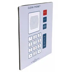 This front panel replacement kit is designed for use with Clean Phone units in the 295F series. It includes a split lock washer and is constructed from white metal. The kit has an overall depth of 2 inches and is suitable for industrial communication systems requiring component replacement.