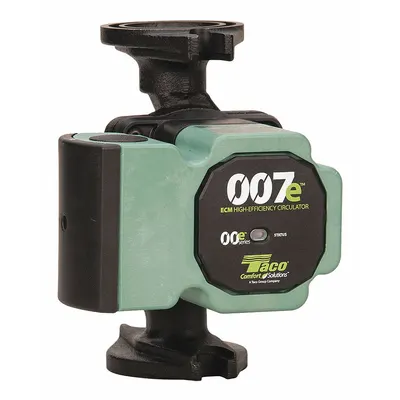 TACO Hydronic Circulating Pump: 1/25 hp HP, 120V AC, Cast Iron, Variable, 16 gpm - General-Purpose Inline Circulator Pumps