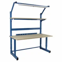 BENCHPRO Workbenches: Adj Ht, Particleboard, 72 in x 30 in, 1,000 lb Overall Load Capacity, Blue (MPN DPBC-6)