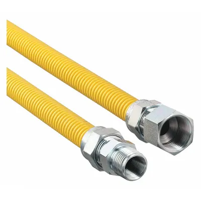 DORMONT Gas Connector: 3/8 in Hose Inside Dia., 4 ft Hose Lg, 60,500 BTU Capacity - Dryer Connectors