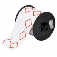 Pre-Cut Label Stock Roll: No Legend, Red GHS/CLP 4A Diamonds, 4 1/8 in x 6 3/32 in, 4 9/64 in, Vinyl (MPN B30-262-7569-CLP4A)