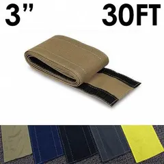 This fabric hook-and-loop cable floor cover is 3 inches wide and 30 feet long, made of nylon in taupe. It is designed to manage and protect cables across walkways or work areas, reducing trip hazards and cable wear. The reusable cover is suitable for industrial, commercial, or event settings.