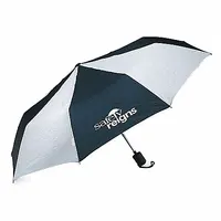 QUALITY RESOURCE GROUP Umbrella: 42 in Arc Lg, Blue/White, 36 in Open Dia, Nylon, Auto Open, Handle