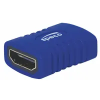 SPECO TECHNOLOGIES HDMI Adapter: (1) HDMI Female x (1) HDMI Female Adapter, Blue (MPN HDF2FCP)