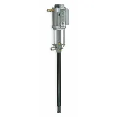 This LINCOLN pump is a grease dispensing piston drum pump designed for transferring lubricants from 55-gallon containers. It operates on compressed air and delivers high-pressure grease at a 75:1 ratio. Suitable for industrial maintenance, automotive service, and heavy equipment lubrication systems.