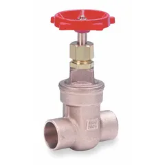This 3/4 in bronze gate valve features a non-rising stem and sweat x sweat connections for copper piping. It has a bronze wedge and bronze bonnet, with a maximum pressure rating of 200 psi (CWP). Suitable for general-purpose on/off flow control in plumbing and HVAC systems.