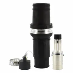 Male plug from the 49 Series with crimp tube termination. Rated for 1000V AC and 1,009 A. Black housing. Used for single pole inline connections in high-current power distribution applications.
