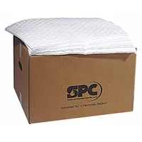 This polypropylene sorbent pad absorbs up to 19 oz of fluid per pad. White in color, it is packaged in a box of 200. Suitable for general industrial spill cleanup, maintenance, and facility maintenance tasks