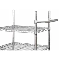 APPROVED VENDOR Shelf Push Handle: 18 in Shelves, 6 in x 18 in x 2 3/4 in, Chrome, Steel
