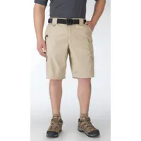 5.11 Tactical Shorts: Khaki, 34 in Waist, 11 in Inseam, 35% Cotton Ripstop/65% Polyester Material (MPN 73308ABR-162-34-R)