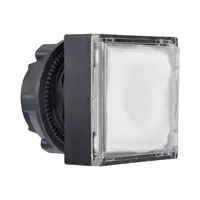 Illuminated flush-mount push-button operator from the XB5 series with maintained action. Constructed with non-metallic material for 22 mm mounting. Suitable for industrial control panel applications requiring sustained contact, such as start/stop or mode selection