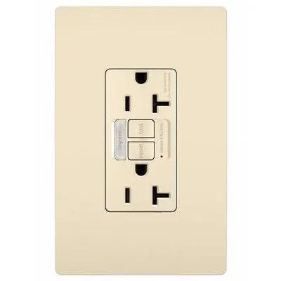 LEGRAND GFCI-USB: Duplex, 5-20, Light Almond, GFCI, 125V AC, 20 A - Receptacles with Isolated Grounds
