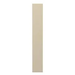 This pilaster is a structural component for commercial bathroom partitions, providing support and privacy in restroom stalls. It measures 82 inches in height, 12 inches in width, and 1 inch in thickness, with a cream color and pebble finish. The inner core is made of polymer, offering a durable surface suitable for high-traffic public facilities.
