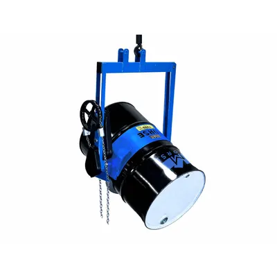 MORSE Drum Lifter: For 55 gal Drum Capacity, Pull Chain Tilt, Metal, 1,500 lb Wt Capacity - Rotating & Dispensing Drum Lifting Hooks