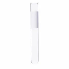 This KIMBLE glass culture tube has a 12 mm body diameter and 75 mm overall height, providing a 5 mL capacity. It features a colorless, round-bottom design without graduation or closure. Suitable for culturing microorganisms, sample storage, and general liquid handling in laboratory settings.