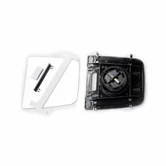 Flat glass replacement kit for rectangular vehicle mirrors with a flat profile and 8 1/4 in mirror height. Includes inner housing. Used to replace damaged glass or housing on trucks, vans, and commercial vehicles.