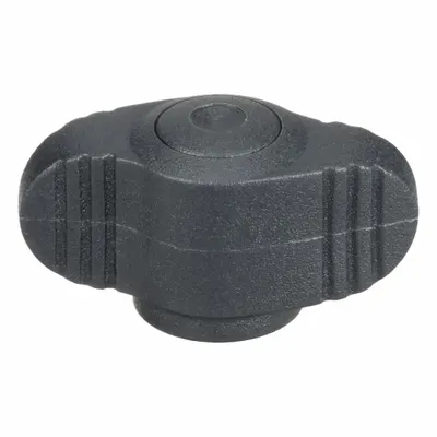 KIPP Hand Knob: Wing, Plastic w/ Brass Thread, 1/4"-20 Thread, 8 mm Thread Lg - Wing Knobs with Threaded Hole