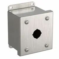 HAMMOND Push Button Enclosure: 22mm, 1 Holes, 316 Stainless Steel, NEMA 3R/4/4X (MPN 1435MS16A)
