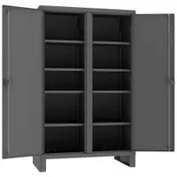 DURHAM MFG Storage Cabinet: 48 in x 24 in x 78 in, 8 Adj Shelves, 2 Doors, Legs, Gray, Assembled (MPN HDDS244878-8S95)