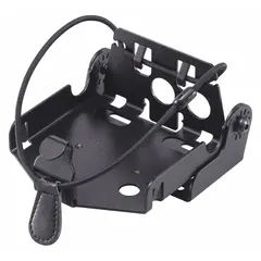 Metal mounting bracket designed to secure the BC160 charger for Icom F14 series handheld radios. Provides a fixed charging station for organized radio storage and access in communication equipment setups.