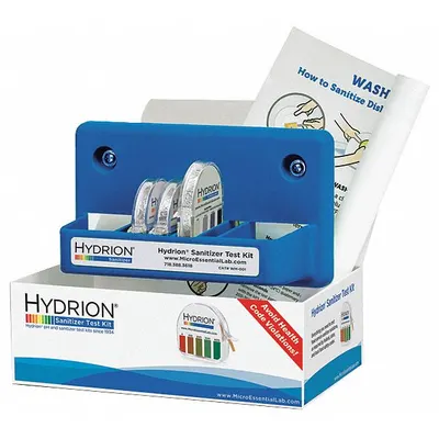HYDRION Chlorine Test: Chlorine, 10 to 200 ppm Chlorine, Wall Mount, 7 1/2 in Overall Lg - Single-Parameter Test Strips