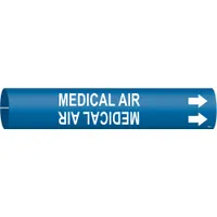 Pipe Marker: Medical Air, Blue, White, Fits 1 1/2 to 2 3/8 in Pipe O.D., 1 Pipe Markers, With Arrows (MPN 4096-B)