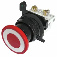 EATON Mushroom Head Push Button: Non-Illuminated, Mushroom Head Profile, Metallic, 30 mm, 2NC (MPN E34GEBC2-3X)