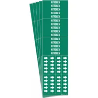 Pipe Marker: Nitrogen, Green, White, Fits 3/4 in and Smaller Pipe O.D., 3 Pipe Markers, 5 PK (MPN 7198-3C-PK)