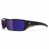 EDGE EYEWEAR Safety Glasses: AP Blue Lens, Full-Frame, Metal Detectable, Black Frame, Reclus Series (MPN TSRAP218)