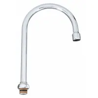 T&S BRASS Spout: Spout, Gooseneck, Swivel Spout, Brass, Chrome, 26.3 gpm Flow Rate, Laminar, Nozzle (MPN 133X)