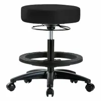 Stool: Vinyl, Ht Range 19 3/4 in to 27 3/4 in, 17 in Seat Wd, 17 in Seat Dp, 0 Glides, 5 Casters (MPN BR-VMBSO-RG-BF-RC-8540)